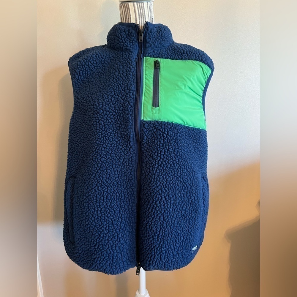 TOMMY HILFIGER MENS SHERPA VEST SIZE L MINT